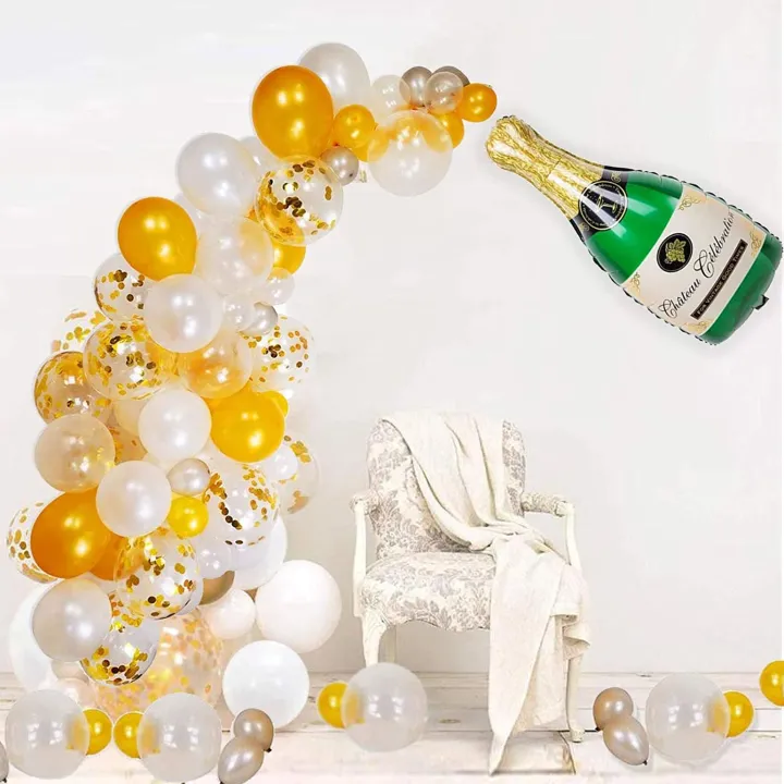 Decor Need Party 97Pcs Champagne Balloon Arch Garland Kit, 40 Inch Giant  Champagne Balloons And Gold Confetti Balloons Clear Silver Balloons For New  Year Party Wedding Birthday Graduation Party Decorations (Kb-235) |