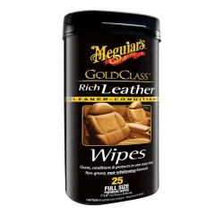 Meguiar's Gold Class Rich Leather Wipes, G10900, 30 Wipes