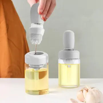 Kitchen Oil Bottle Silicone Glass Oil Container With Brush Barbecue Spray Bottle  Oil Dispenser For Kitchen Cooking BBQ Oil Cruet