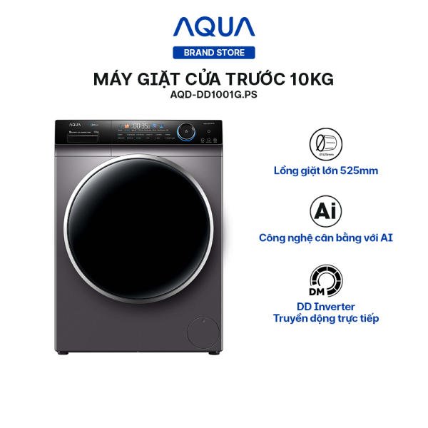 Máy giặt cửa trước Aqua 10kg AQD-DD1001G.PS