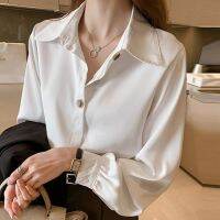 [Spot] shirt Womens 2021 spring, summer and autumn new fashionable stylish design long-sleeved shirt base shirt 2023