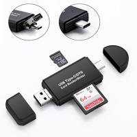 3 In 1เครื่องอ่านการ์ด OTG Type C &amp; ไมโคร USB &amp; USB 3 In 1 OTG TF USB2.0ความเร็วสูงแบบสากลสำหรับคอมพิวเตอร์แอนดรอยด์