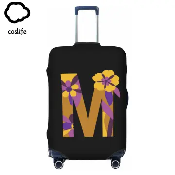 Pink Flower X Letters Suitcase Cover Protector Dust-proof Scratch