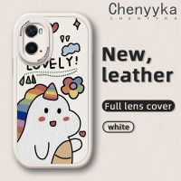 เคส Chenyyka สำหรับ A96 OPPO เคส A36 A76การ์ตูนหลากสีน่ารักยูนิคอร์นนำโชคและเคสโทรศัพท์หนังนิ่มทนทานเคสป้องกันกล้องคลุมทั้งหมดเคสสีกันกระแทกขอบนิ่ม