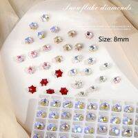 High Quality K9 Christmas Snowflak 8mm Pointback Glass Crystal Nail Art Rhinestone Diamond 3D Manicure Decorative Accessories