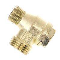 LJLJ-Male Thread 3 Way Metal Air Compressor Check Valve Gold Tone