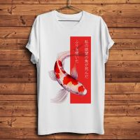 Redwhite Koi Nishikigoi Fish Funny Tshirt Men White T Shirt Kawaii Tee