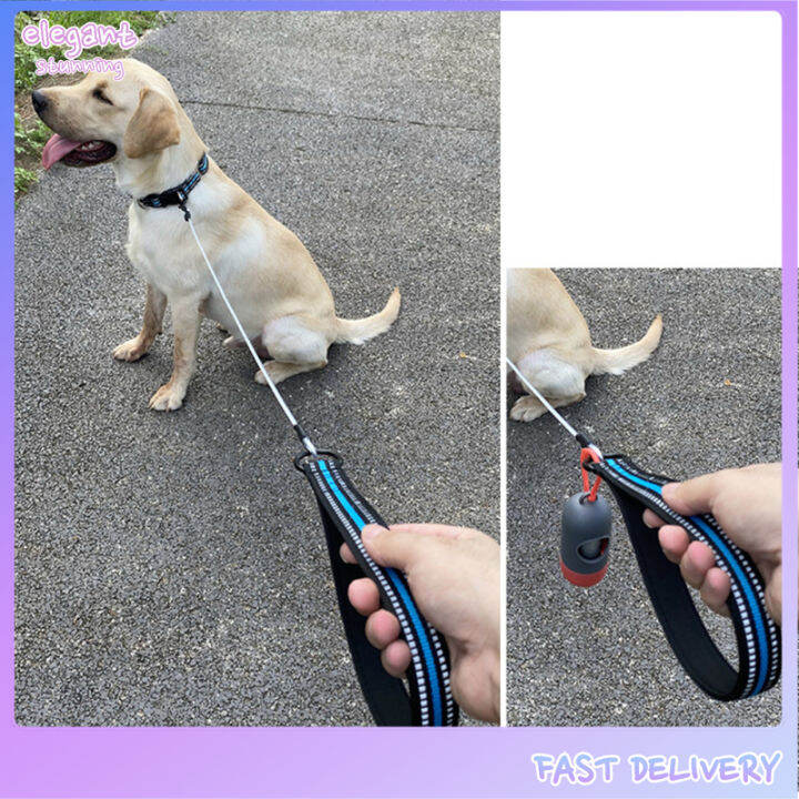 elegantstunning Pet Traction Rope Reflective Strip Design Antibite Steel Wire Walking Dog Belt