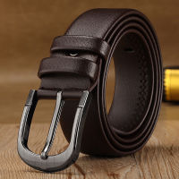 Belt Male Pin Buckle Edging Young Middle-Aged Double Bag Belt Mens Trouser Belt Casual Business Korean Soft Leather Belt Brown