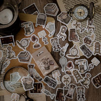 40Pack Wholesale Retro Mini Boxed Stickers Furniture desk chair clock Rococo scenery Scrapbooking Label Beautiful decoration 4CM