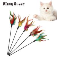 5pcs Feather Cat Teaser Stick with Bell Funny Wand Interactive Play Kittens Cat Toy Pet Accessories Toys