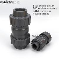 ◇◆﹍ PVC Check Valve Double Union One Way Non-Returned Valve I.D20mm-63mm Garden Irrigation System Aquarium PVC Water Pipe Fittings