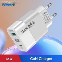 Hjghfhf เครื่องชาร์จ GaN 65W สำหรับแล็ปท็อปแมคบุ๊คอะแดปเตอร์ชาร์จเร็วชนิด C USB ปลั๊ก iPhone 13