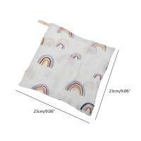 D7YD 5pcs Muslin Cotton Baby Towel Handkerchief Rainbow Kid Wipe Cloth Newborn Face Towel Feeding Bibs