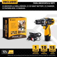 DEKO 12V16V20V MAX Cordless Drill Screwdriver Mini Wireless Electric Drill 18+1 Torque Settings Power Tools(DKCD Series)