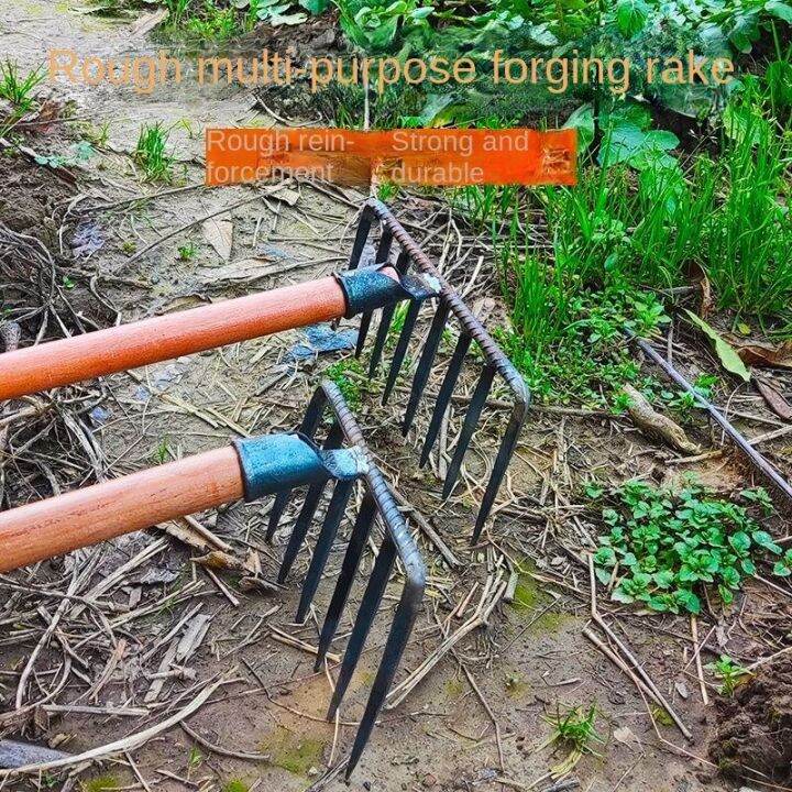 READY STOCK Rake for Raking Grass, Agricultural Iron Harrow, Six