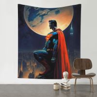 DC Superman 60 * 51in/152*130Cm การ์ตูนพรมผนังผ้าพื้นหลังห้องรับแขกห้องนอนตกแต่งผนังตกแต่งห้องนอนการตกแต่งบ้าน