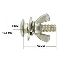 ♨❆ 2x Tech Diving Butterfly Screw Bolts Wing Nut Set Thumb Screw Stainless Steel for Backplate Corrosion Resistance