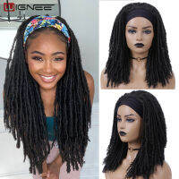 Wignee Long Dreadlock Wig Synthetic Hair Headband Crochet id Wig Heat Resistant Black Color Wigs For Black WomenMen In Daily