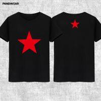 2023 High quality new style Cui Jian the father of rock and roll five-pointed star red star retro short-sleeved T-shirt for men and women round neck pure cotton loose half-sleeved clothes