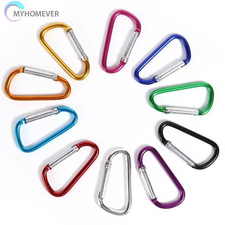 พวงกุญแจ-carabiner-10ชิ้น-พวงกุญแจปีนเขากลางแจ้งตะขอแบบโค้งงอ