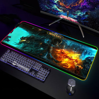 แสงไฟเมาส์ Gamer แผ่น RGB เล่นเกม World Of Warcraft แป้นพิมพ์ด้วยลวดอุปกรณ์พรม M Ousepad อะนิเมะตู้พีซีขนาดใหญ่ Xxl