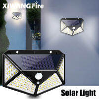 XIWANGFIRE Outdoor 100LED Solar Garden Light With Motion Sensor PIR Outdoor Waterproof Wall Light Garden Decoration Power Supply