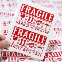 50 Labels Fragile Stickers 5cm*8cm Fragile Bend Handle with Care Warning Packing Thank You Shipping Express Label Sticker sheets Stickers Labels