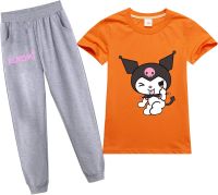 TOATEE Child Tee Shirt Kuromi T-Shirt,Graphic Anime Short Sleeve with Sweatpants Suit Round Neck Tops for Boys