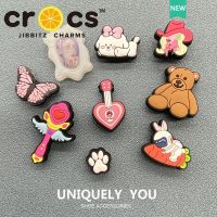 Jibbitz cross หัวเข็มขัด รูปดอกไม้น่ารัก สีชมพู เครื่องประดับ สําหรับรองเท้า cross 2023