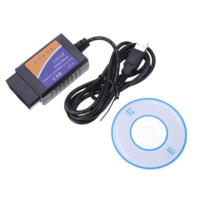 ELM327 USB OBDII OBD2วินิจฉัยสแกนรถอัตโนมัติสายเคเบิลเครื่องมือสแกน V1.5 CD