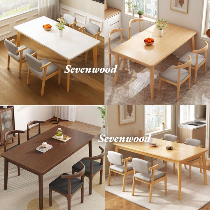 sevenwood-โต๊ะกินข้าว-โต๊ะไม้-โต๊ะอาหาร-4-ที่นั่ง-ประกอบง่าย