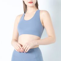 บราโยคะ สตรี ไขว้หลัง เข็มกลัด Bralette สปอร์ตบรา ยิม ฟิตเนส หนึ่งตัวถัง ไม่มีรอยต่อ ระบายอากาศได้ สตรี บรา เสื้อผ้าโยคะ