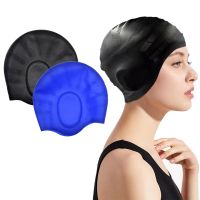 Ear Protection Swimming Caps High Quality Silicone Waterproof Men Women Swim Cap Large Size Solid Color Long Hair Swimming Hat