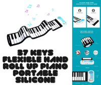 37 Keys Flexible Hand Roll Up Piano Portable Silicone เปียโนซิลิโคน 37 คีย์ เปียโนเเบบพกพา