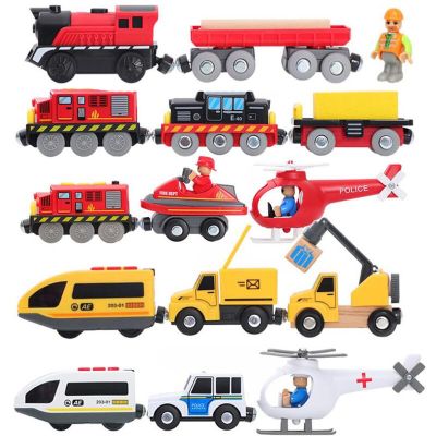 Wooden Track Electric Locomotive Train Magnetic Car Toy For All Brand Wooden Train Track Railway Toys For Kids Educational toys