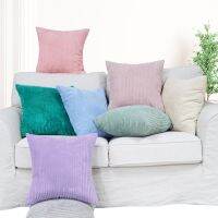 HelloYoung Soft Corduroy Striped Throw Pillow Case Solid Cushion Cover 30X50/40X40/45X45/50X50/60X60cm Home Decorative Cushion Cover for Sofa Bed Living Room Decoration