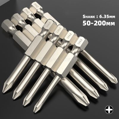 1Pc 6.35mm Hex Shank Cross Head Screwdriver Bits Phillips Electric Driver Hand Tools Magnetic Drill Bit Length Impact Torque S2 Screw Nut Drivers