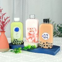 1 Piece Brand New And High Quality 400ml Flat Square Bottle Drink Bottle Juice Cup Milk Tea Juice Cold Drink Bottle