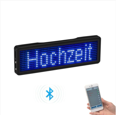 Bluetooth LED Name Badge Rechargeable Light Sign DIY Programmable Scrolling Message Board Display LED