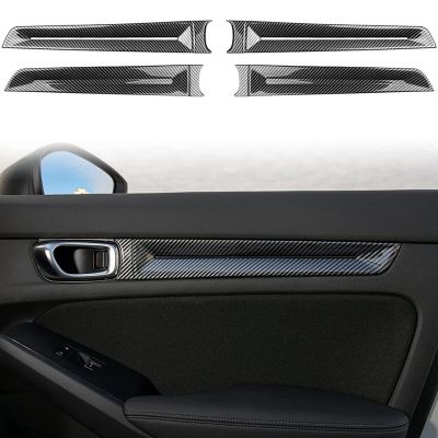 Car Inner Door Panel Cover Trim Decorative Interior Accessories for Honda Civic 11Th Gen 2022 2023 - ABS Carbon Fiber