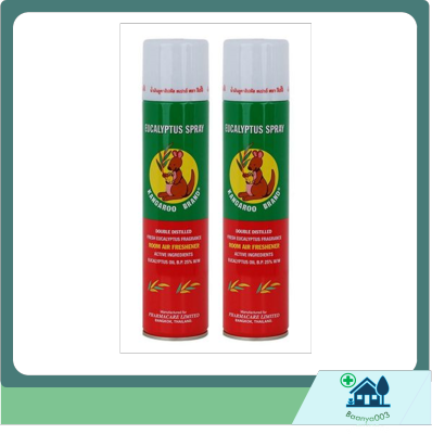 แพ็คคู่ สุดประหยัด Eucalyptus spray Kangaroo Brand น้ำมันยูคาลิปตัส สเปรย์ ตราจิงโจ้ กระป๋อง 300 ml