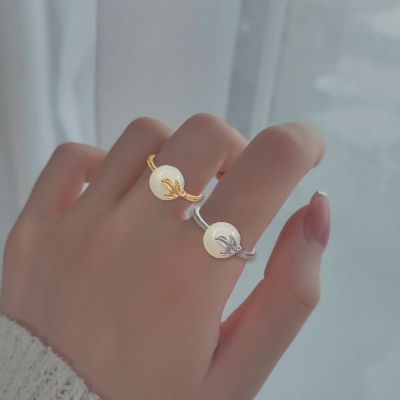 [COD] Pingan buckle ring ancient method gold national style bamboo leaf joint womens tide section and Tian white jade index finger