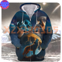 【xzx180305】Personalized Name Bright Wolf Moon 3D Hoodie All Over Print Mother Gift Best Price 9