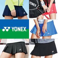 YONEX Yonex Yy กางเกงกระโปรงสั้นกีฬาของผู้หญิงชุดกีฬาแบดมินตันใหม่กระโปรงมีจีบทรงเอแห้งเร็วสำหรับใส่ในบ้าน