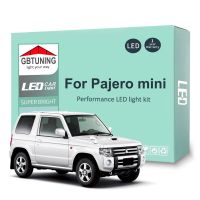 ชุดอุปกรณ์สำหรับมิตซูบิชิหลอดไฟตกแต่งภายใน LED 10ชิ้น Pajero Mini 1994-2008 2009 2010 2011 2012รถยนต์โดมทรังก์สำหรับอ่าน Canbus