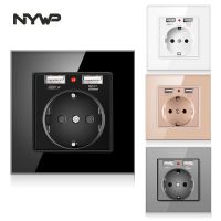 【NEW Popular89】 NYWPpower ซ็อกเก็ตปลั๊ก2.1a 16A ชาร์จ USB Portpanel รัสเซียสเปน Power Socket