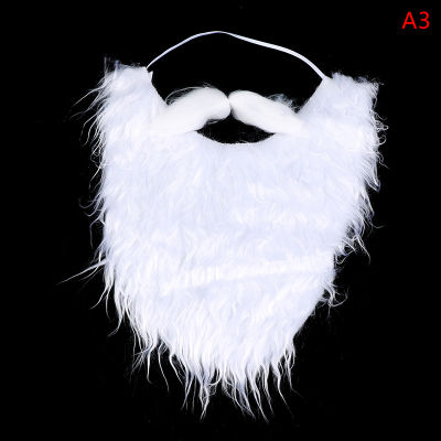 💖【Lowest price】MH Party Performance props Santa claus เคราสีขาวปลอมเคราตั้ง Xmas PARTY Decor