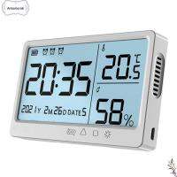 ANTONIORA6ห้องนั่งเล่นทันสมัยนาฬิกาจอแสดงผล LCD Hygrometer ศิลปะนาฬิกาปลุกควอตซ์การตกแต่งบ้านนาฬิกาอิเล็กทรอนิกส์