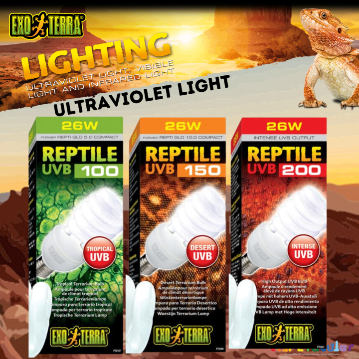 Exo Terra Reptile Intense UVB 200 High Output Bulb 26W High D3